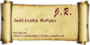 Jedlicska Rufusz névjegykártya